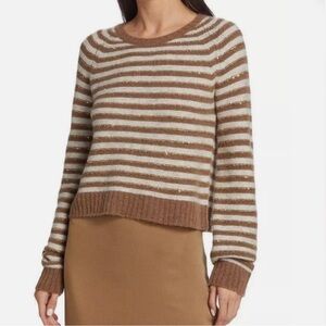 Splendid Brown and White Striped Sweater Size Large